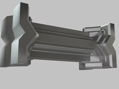 3D Rendered Mechanical Structural Component With Geometric Design And Gray Texture 3d model