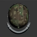 Camouflage Patterned Safety Helmet Featuring Metal Face Shield and Adjustable Straps