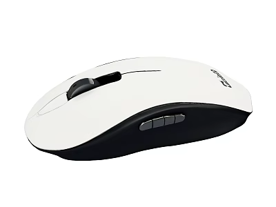 Genius White And Black Wireless Mouse With Ergonomic Design For Computer Use 3d model