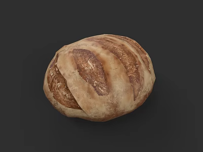 Homemade Artisan Bread With Golden Brown Crust And Scored Patterns 3d model
