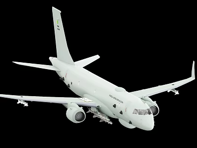 Light Gray Fighter Jet Model With Wings Tail And Weapon Mounts On Black Background 3d model