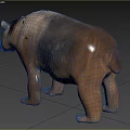 3D Model of a Large Flying Animal With Brown Gray Feathers Standing on Grass