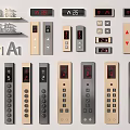 Elevator Control Panels Featuring Various Designs Colors Digital Displays And Floor Numbers 3d model
