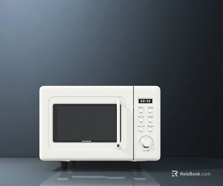 White Panasonic Microwave Oven Essential Kitchen Appliance With Digital Display And Control Panel 3d model 