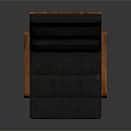 Single Sofa With Wooden Armrests And Dark Cushion In Simple Design