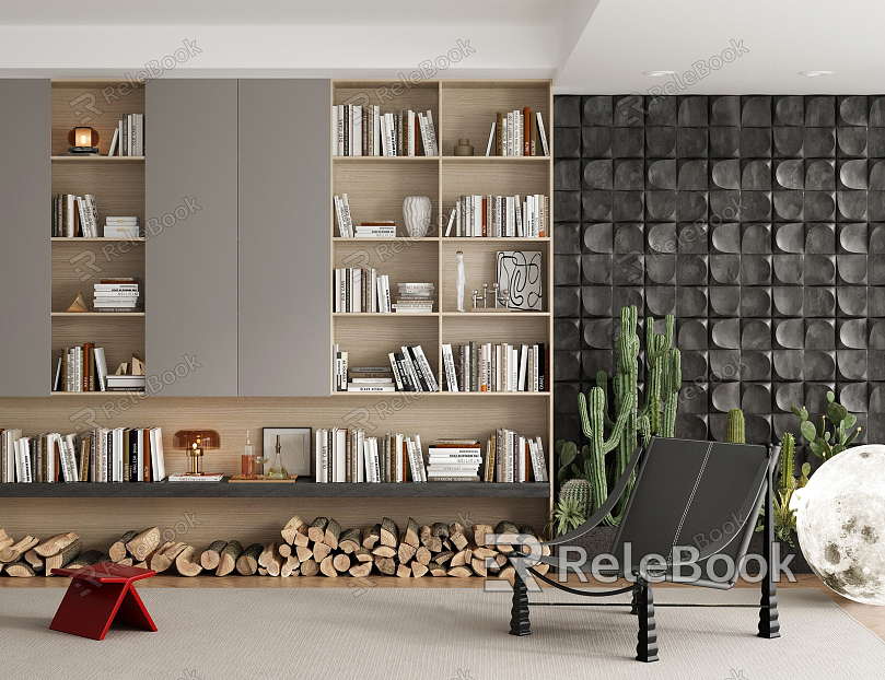 Modern bookcase model