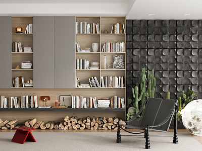 Modern bookcase model