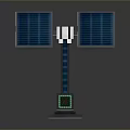 Dual Blue Solar Panels Mounting System With Base For Computer Power Supply 3d model