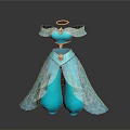 Blue Decorative Household Item With Angelic Halo And Flowy Skirt Design