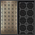 Modern Elegant Wall Decor With Brass Intricate Laser Cut Geometric Floral Patterns