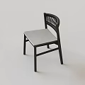 Modern Leisure Chair With Black Frame Woven Backrest And Light Gray Seat