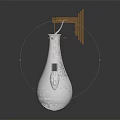 Elegant Modern Wall Mounted Golden Teardrop Shaped Transparent Glass Lampshade Furniture Piece
