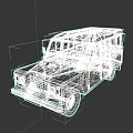 Light Blue Vintage Off Road Car With White Roof And Front Grille