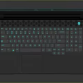 MECHREVO Black Laptop With Blue Backlit Keyboard And Black Screen On Dark Background