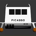White Picasso Themed Vehicle Featuring NCC17001 F7453 Red Stripe and Rocket Shaped Front