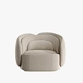Elegant Modern Single Sofa With Curved Design And Soft Fabric Upholstery For Comfort