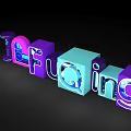 Colorful 3D Letters Forming Fucking With Illustrated Elements On Black Background