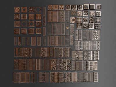 Chinese-style openwork window openwork window lattice carved window pane lattice window model