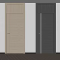 Modern Hinged Doors Light Wood Dark Gray Vertical Striped Design Home Interior
