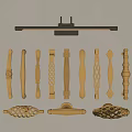 Various Golden Furniture Handles With Intricate Designs And Decorative Styles