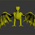 Vibrant Fantasy Dragon Character With Yellow Pink Body And Detailed 3D Model Design