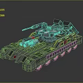 Futuristic Military Tank With Gray Armor Red Accents And Advanced Weapon Tracks