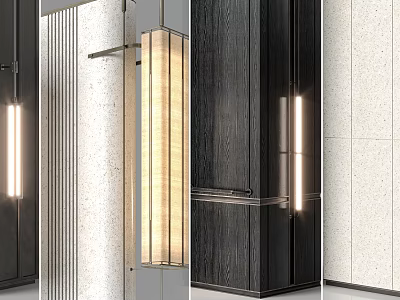 Modern Wall Lamp With Vertical Fabric Shade And Warm Glow For Interior Decoration 3d model