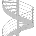 Modern Spiral Staircase Design With Metal Railings And Black Steps