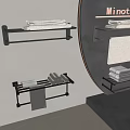 Black Bathroom Wall Shelves With Towels And Rolled Towel Storage Units