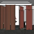 Modern Luxury Room Divider With Brown Panels And Metal Frame Design