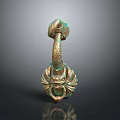 Bronze Sculpture With Dragon Head Snake Body And Decorative Ring Design