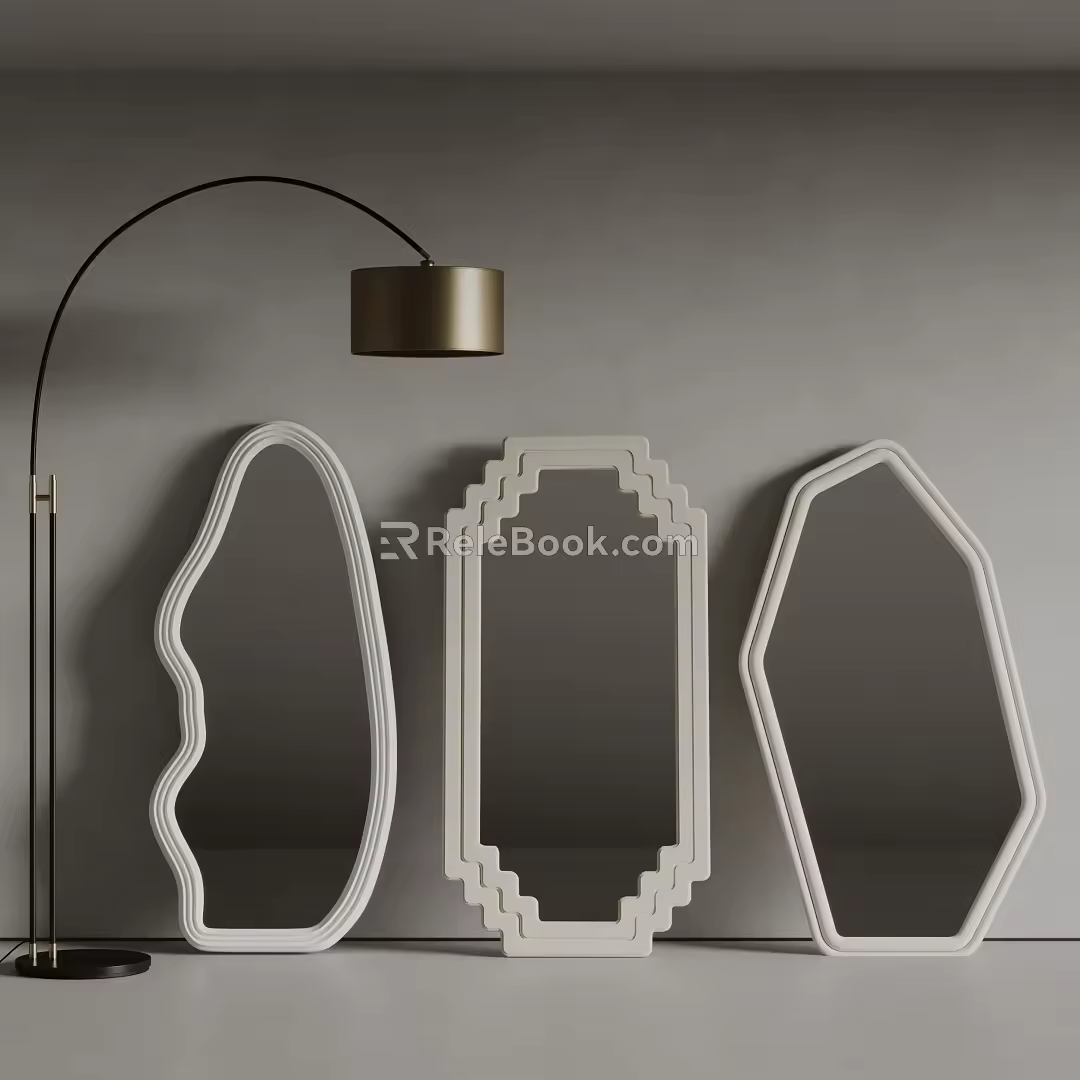 Rossin Modern Mirror Full-length Mirror Floor Lamp 3d model