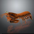 Orange Lobster Paper Craft Model With Detailed Antennae And Claws