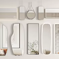 Modern Minimalist Mirrors In Various Shapes For Interior Decor With Plants And Furniture