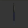 Tactical Dagger With Blue Sharp Blade And Silver Spiral Handle Design 3d model