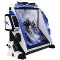 Halo Themed Arcade Gaming Machine With Spartan Soldiers On Screen Blue White Design 117