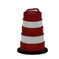 Red And White Striped Stacked Traffic Cone For Road Safety Warning Use