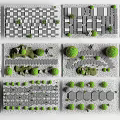 Garden Path Paving Showcasing Various Design Patterns with Green Plants and Layout Ideas 3d model