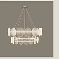 Modern Double Layer Circular Frosted Glass Disc Chandelier Design