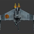 Futuristic Sci-Fi Spaceship With Flaming Engines And Metallic Structure Design