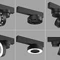 Modern Black Downlights And Spotlights With Different Styles For Track Lighting 3d model