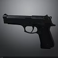 Black Modern Pistol With Glossy Metal Finish Textured Grip And Trigger