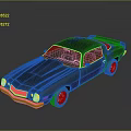 Classic Black Muscle Car With Green Windows Silver Wheels And Sleek Retro Design