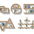 Modern Wall Shelf Wall Decorative Bookcase Bookshelf Decorative Wall Cabinet Wall Hanging Bookcase Hanging Bookcase Top Wall Creative Art Bookcase Modeling Bookcase 3d model