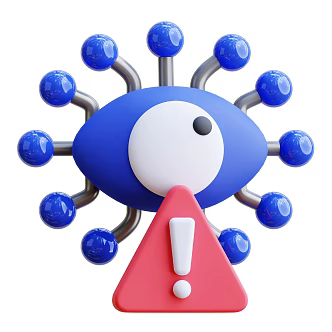 Modern Computer Virus Exclamation Mark Cartoon Virus 3d model