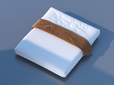 Comfortable White Mattress With Brown Cover Essential For Bedroom Home Living Use 3d model