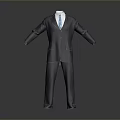 Gray Striped Formal Business Suit With White Shirt And Blue Tie Ensemble For Daily Life