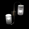 Modern Decorative Wall Lamps With Golden Metal Frame And White Fabric Shades