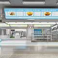 Bright Modern Dessert Shop Interior With Display Counter Menu Board And Cozy Seating