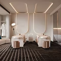 Elegant Modern SPA Sauna Interior With Massage Beds Relaxation Sofa And Warm Lighting